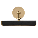 Светильник для картин цвет винтажная латунь с прямоугольным плафоном из кожи черного цвета Alora варинант исполнения - 3 | Loft Concept в Рязани