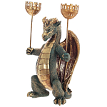 Подсвечник в виде дракона Dragon Candlestick Green Gold варинант исполнения - 2 | Loft Concept в Рязани