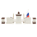 Настольный письменный набор из мрамора и лемезита с гербом и флагом России Marble Accessory варинант исполнения - 6 | Loft Concept в Рязани