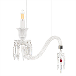 Подвесной светильник стеклянный в виде канделябра Curved Glass Chandelier варинант исполнения - 3 | Loft Concept в Рязани