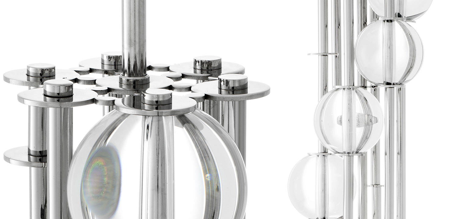 Торшер Eichholtz Floor Lamp Lorenzo Nickel & black Торшер Eichholtz Floor Lamp Lorenzo Nickel & black - Loft-Concept в Рязани