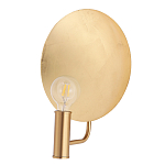 Бра с золотым круглым отражателем и открытой лампой Sun Glow Disc варинант исполнения - 2 | Loft Concept в Рязани