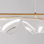 Люстра линейная с 3-мя белыми волнистыми плафонами Wave Line варинант исполнения - 9 | Loft Concept в Рязани