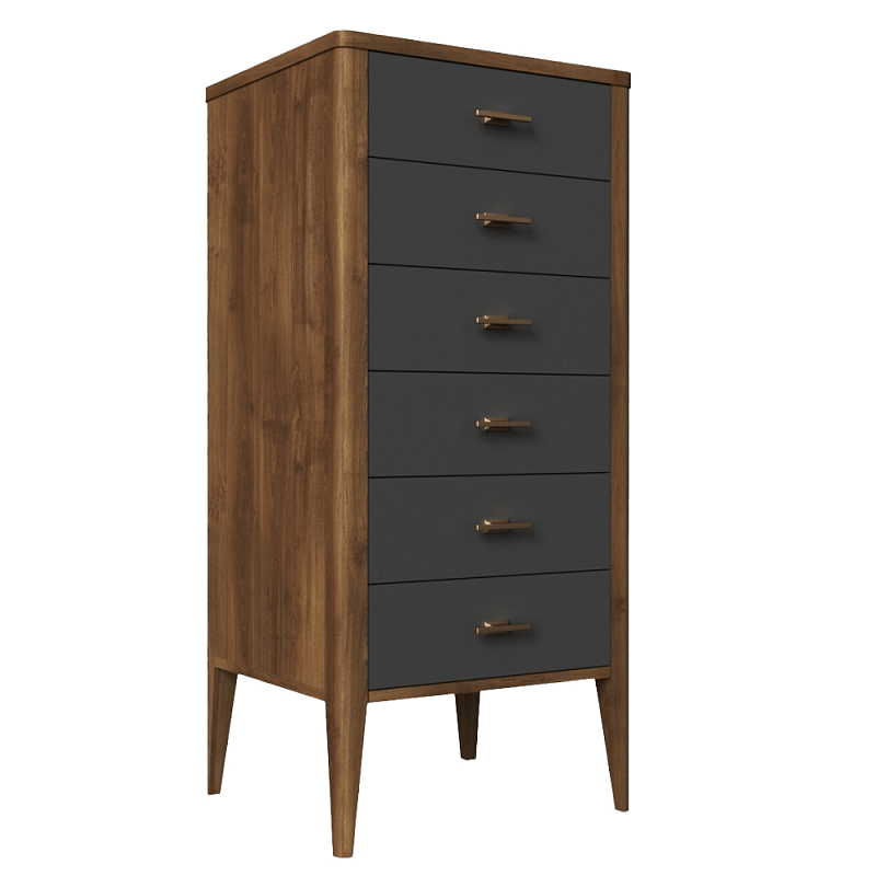 Комод из массива бука с 6-ю ящиками Tasteful Furniture Серый Коричневый Комод из массива бука с 6-ю ящиками Tasteful Furniture Серый Коричневый в Рязани | Loft Concept