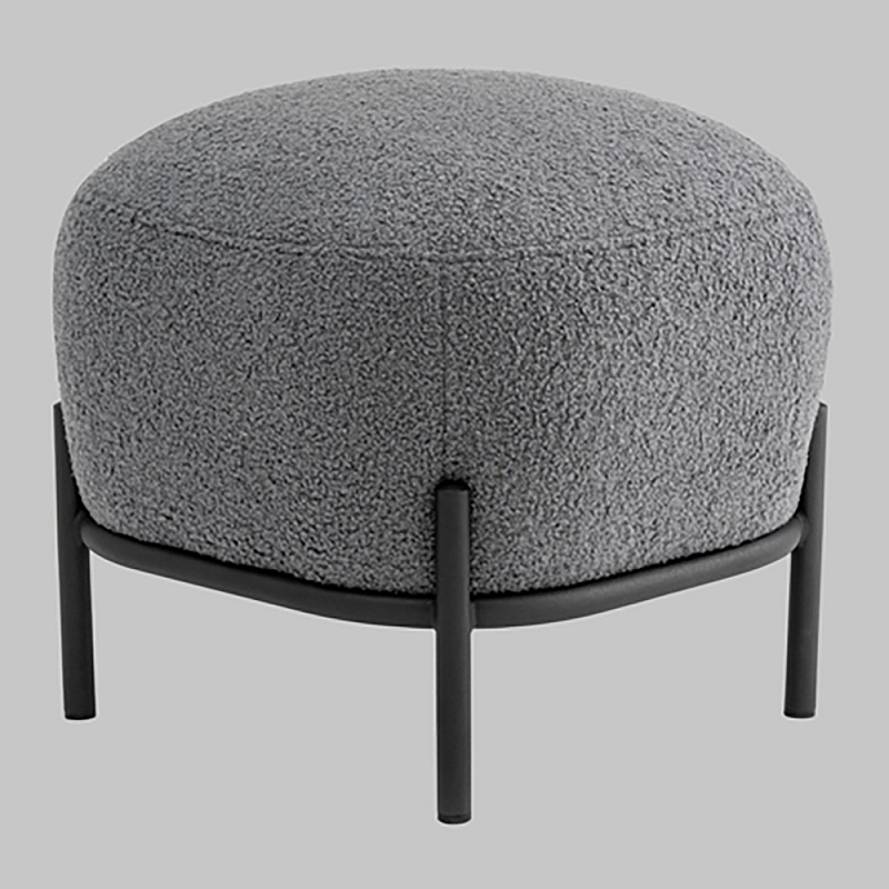 Пуф Стоун букле Fluffy темно-серый Серый Черный в Рязани | Loft Concept 