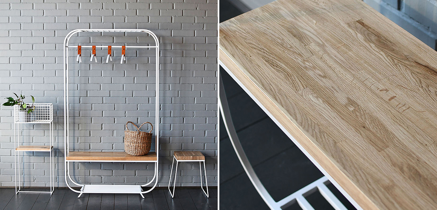 Рейл Hardin White Industrial Metal Rust Clothes Rail Рейл Hardin White Industrial Metal Rust Clothes Rail - Loft-Concept в Рязани