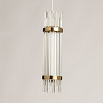 Подвесной светильник с цилиндром из прозрачных стеклянных трубок Nembus варинант исполнения - 3 | Loft Concept в Рязани