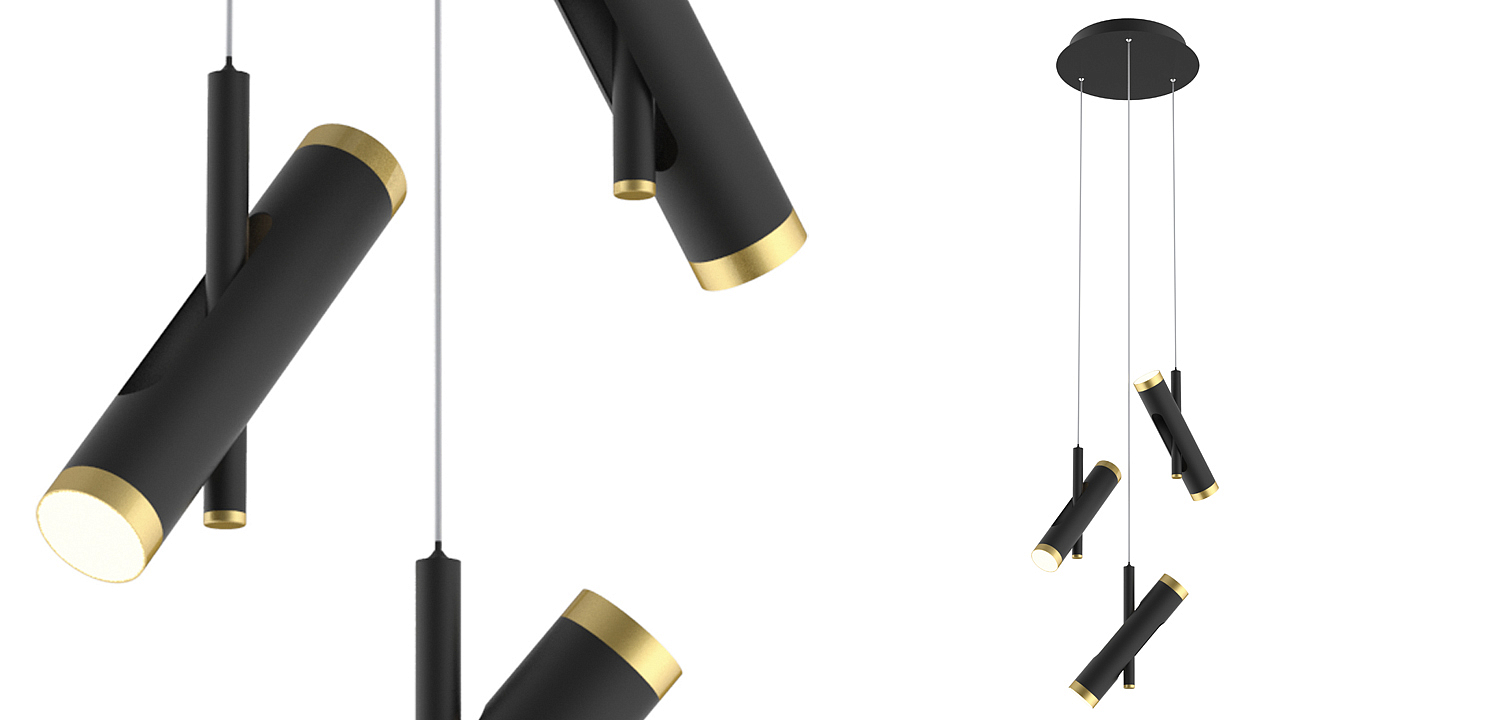 Люстра Rainer Chandelier Trio black Люстра Rainer Chandelier Trio black - Loft-Concept в Рязани