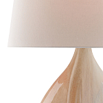 Настольная лампа на прозрачным основании с тканевым конусообразным абажуром Cream варинант исполнения - 1 | Loft Concept в Рязани