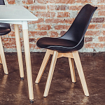 Стул с основой из пластика и мягким сиденьем Arvika Black варинант исполнения - 9 | Loft Concept в Рязани