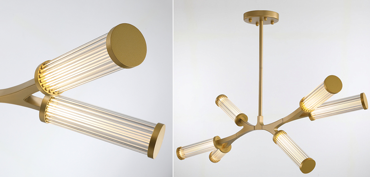 Люстра Cylinder Branches Chandelier Gold 6 Люстра Cylinder Branches Chandelier Gold 6 - Loft-Concept в Рязани