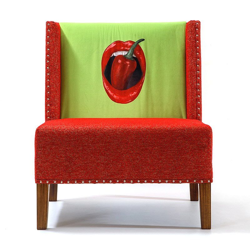 FUN Armchair "Chili Pepper" Red Дизайнерское кресло с цветным принтом Красный Зеленый в Рязани | Loft Concept 