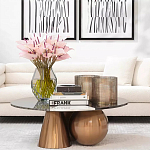 Дизайнерский журнальный стол с круглой столешницей на 3-х геометрических ножках Lehumod варинант исполнения - 4 | Loft Concept в Рязани