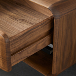 Прикроватная деревянная тумба с ящиком и нишей для хранения Moon Walnut Furniture варинант исполнения - 5 | Loft Concept в Рязани