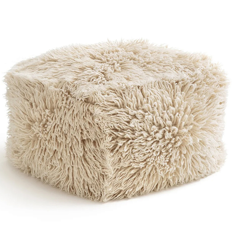 Пуф из шерсти Berthe Fluffy Pouf Бежевый Пуф из шерсти Berthe Fluffy Pouf Бежевый в Рязани | Loft Concept