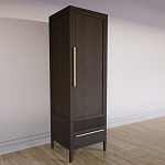 Узкий Шкаф Primo с 2 выдвижными ящиками Темный орех варинант исполнения - 3 | Loft Concept в Рязани