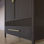 Шкаф платяной Primo с выдвижными ящиками шпон Темный орех варинант исполнения - 6 | Loft Concept в Рязани