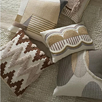 Чехол на подушку с вышивкой в виде геометрических узоров Beige Calista Square варинант исполнения - 6 | Loft Concept в Рязани