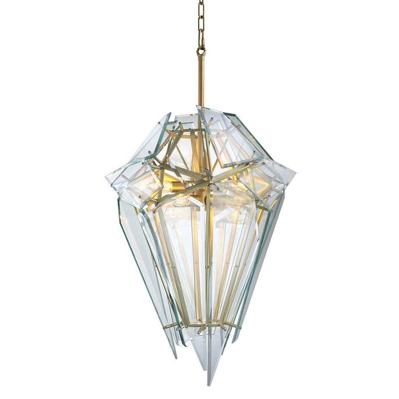 Люстра Chandelier Shard gold Золотой Прозрачное Стекло Люстра Chandelier Shard gold Золотой Прозрачное Стекло в Рязани | Loft Concept