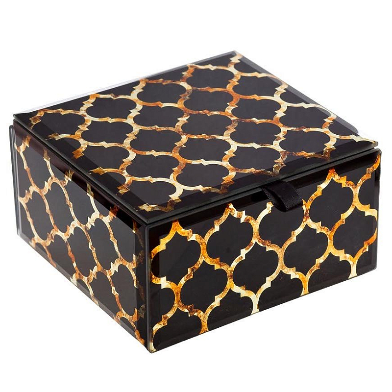 Шкатулка Oriental Rhombuses Cube Черный Шкатулка Oriental Rhombuses Cube Черный в Рязани | Loft Concept