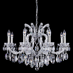 Люстра подвесная с 8-ю лампочками и прозрачными хрустальными подвесками на хромированном основании Crystal lamps варинант исполнения - 1 | Loft Concept в Рязани