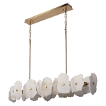 Люстра подвесная линейная с текстурированными мраморными элементами Marble square варинант исполнения - 3 | Loft Concept в Рязани