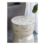 Приставной столик с мозаичным рисунком из раковин устриц Bone Inlay варинант исполнения - 7 | Loft Concept в Рязани