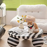 Дизайнерский журнальный стол круглый в чёрно-белую полоску Mypel варинант исполнения - 3 | Loft Concept в Рязани