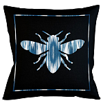 Подушка декоративная пчела с синим орнаментом Ikat Pattern варинант исполнения - 1 | Loft Concept в Рязани