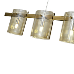 Подвесной светильник светодиодный с 5-ю цилиндрическими плафонами коньячного цвета из стекла и стали Andrea Сhandelier Сognac варинант исполнения - 2 | Loft Concept в Рязани