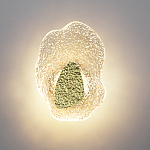 Бра с рельефным волнообразным стеклянным плафоном и вставкой из мрамора Liquid Stone варинант исполнения - 3 | Loft Concept в Рязани