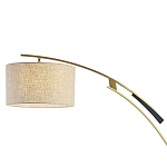 Торшер с изогнутой черной металлической ножкой и цилиндрическим абажуром из ткани Arched Metal Base  варинант исполнения - 2 | Loft Concept в Рязани