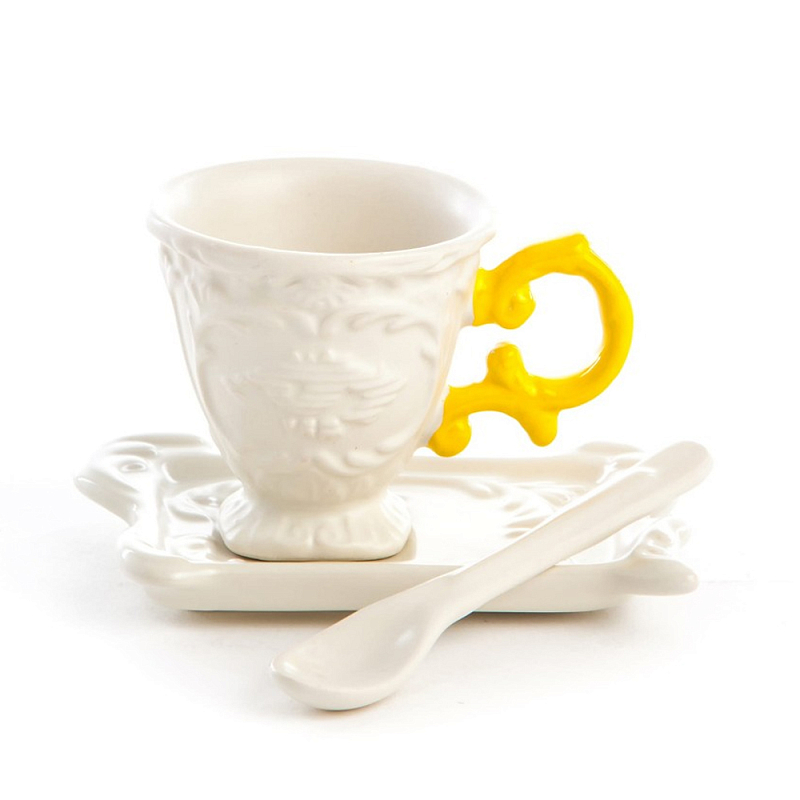 Кофейная пара Seletti I-Coffee Yellow Белый Желтый в Рязани | Loft Concept 