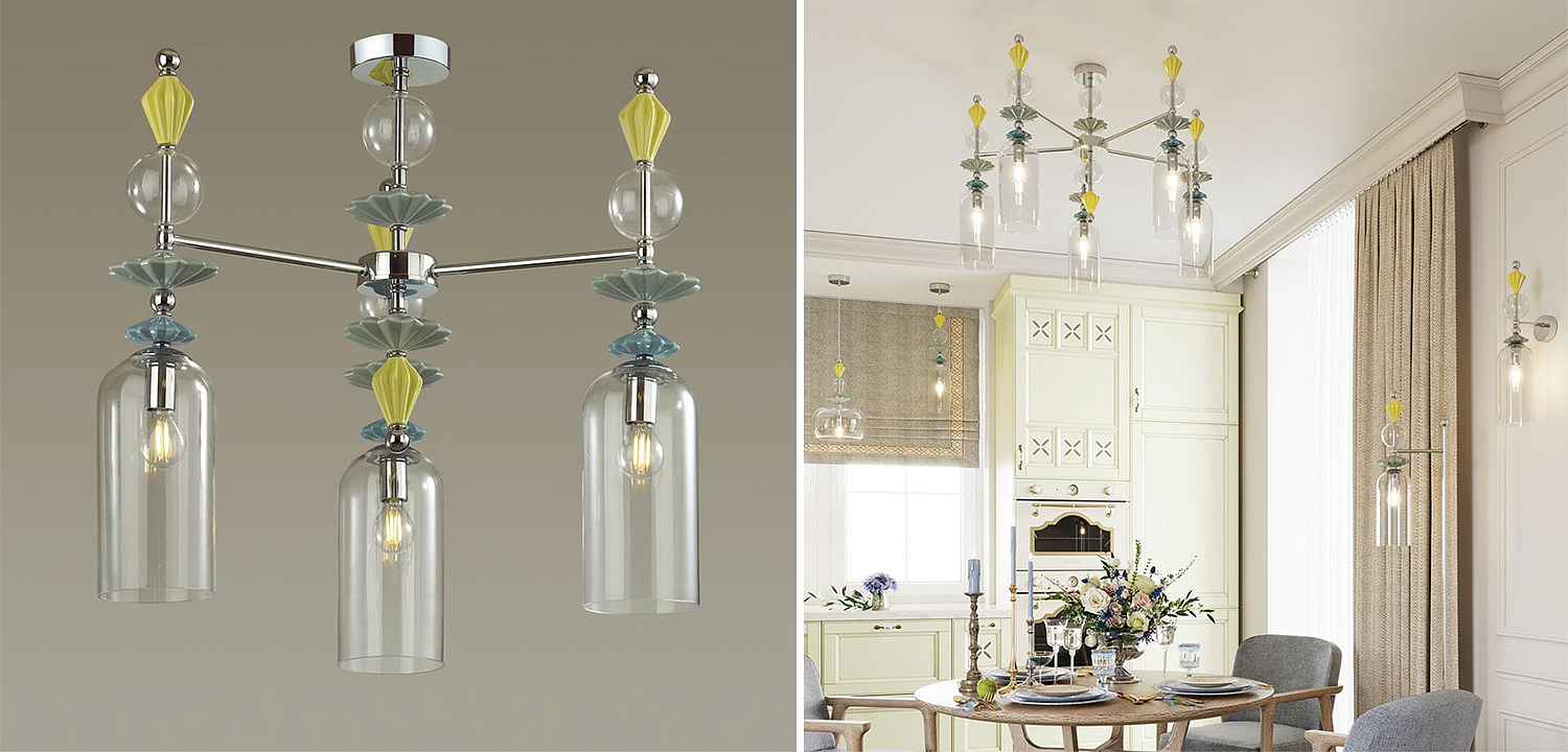 Люстра Iris Glass Chandelier candy 3 chrome Люстра Iris Glass Chandelier candy 3 chrome - Loft-Concept в Рязани