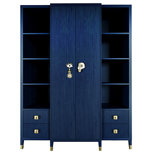 Большой шкаф с витриной Elsa Dreams Blue