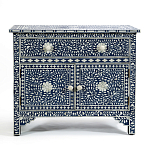 Комод инкрустация костью ORIENTAL Indian синий орнамент варинант исполнения - 1 | Loft Concept в Рязани