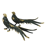 Статуэтка бронзовая синяя пара Фазаны Bronze Birds варинант исполнения - 1 | Loft Concept в Рязани