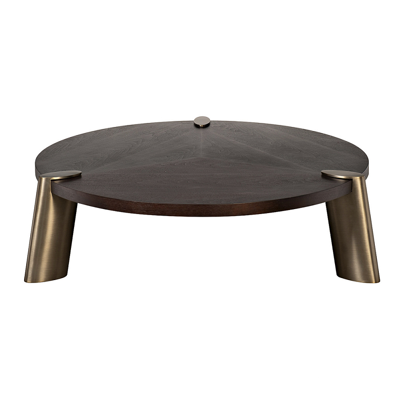 Стол журнальный низкий Dominant темный орех Коричневый Золотой в Рязани | Loft Concept 