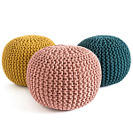 Круглый вязаный пуф Yellow Knitted Ball Pouf варинант исполнения - 2 | Loft Concept в Рязани