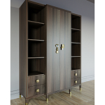 Большой шкаф с витриной Elsa Dreams Walnut варинант исполнения - 2 | Loft Concept в Рязани