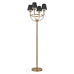 Торшер с металлическим основанием бронзового цвета с черными конусовидными абажурами Dignity варинант исполнения - 1 | Loft Concept в Рязани