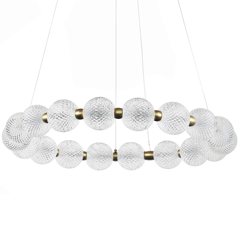 Светодиодная кольцевая люстра с круглыми плафонами Crystal Globule Chandelier Прозрачный Бронза Светодиодная кольцевая люстра с круглыми плафонами Crystal Globule Chandelier Прозрачный Бронза в Рязани | Loft Concept