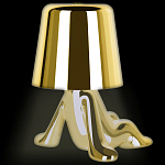 Настольная лампа фигурная золотого цвета с гладким абажуром Высота 17 см Sophia варинант исполнения - 7 | Loft Concept в Рязани