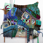 Панно гобелен яркие Пространство-Время TimeSpace Blue варинант исполнения - 1 | Loft Concept в Рязани