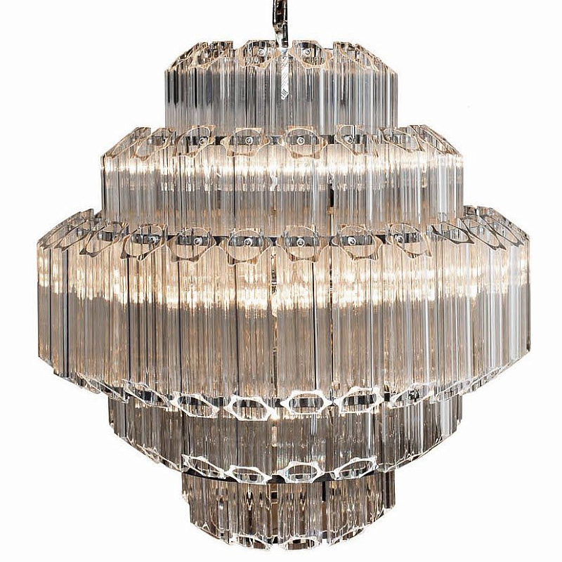 Люстра Hexagon tube Chandelier Хром Прозрачное Стекло Люстра Hexagon tube Chandelier Хром Прозрачное Стекло в Рязани | Loft Concept