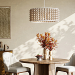 Люстра в форме цилиндра с вставками из деревянных бусин Wooden Beads варинант исполнения - 5 | Loft Concept в Рязани