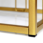 Пуф квадратный голубой велюр на золотом металлическом основании Celeste Blue варинант исполнения - 3 | Loft Concept в Рязани