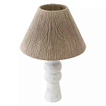 Настольная лампа с плетеным абажуром и белым мраморным основанием Simplicity and Nobility варинант исполнения - 1 | Loft Concept в Рязани