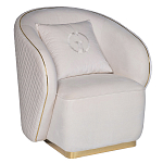 Кресло велюровое оттенка слоновой кости с простроченной спинкой Perfect Comfort варинант исполнения - 1 | Loft Concept в Рязани