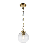 Подвесной светильник латунного цвета с прозрачным стеклянным плафоном Feiss варинант исполнения - 7 | Loft Concept в Рязани
